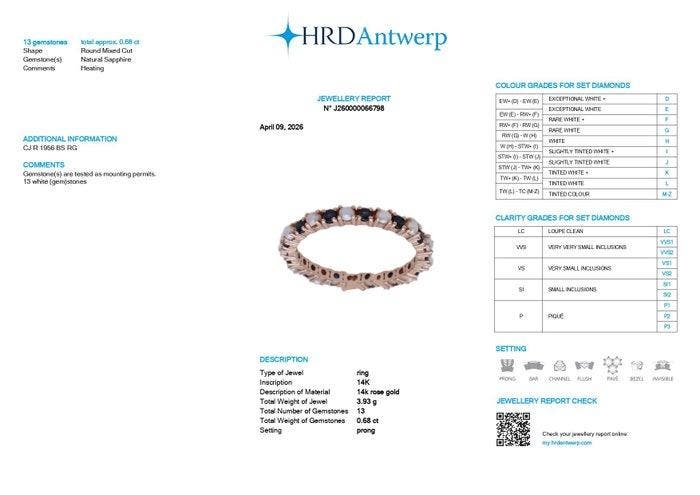 Bague déternité - 14 carats Or rose - 0.68ct. tw. Saphir -, Bijoux, Sacs & Beauté, Bijoux anciens
