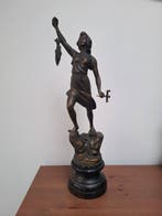 Beeld, De visser - 62 cm - Metaal (spelter)