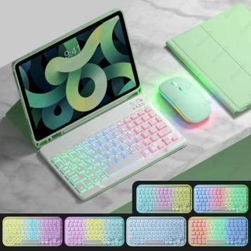 RGB Toetsenbord Hoes en Muis voor iPad 10.2 - QWERTY, Verzenden, Nieuw