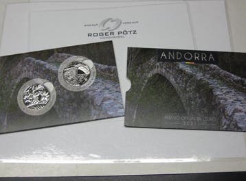 2,50 Euro Andorra 2 x 1,25 Euro 2021 Gedenkmunten Margine..., Verzenden