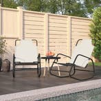 vidaXL Ligstoelen 2 st schommelend staal en textileen, Tuin en Terras, Verzenden, Nieuw