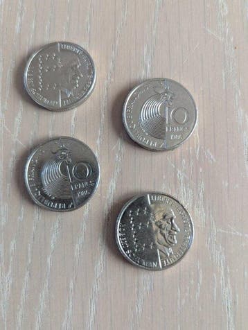 Frankrijk. Lot de 12 monnaies et médailles, dont 10 Francs