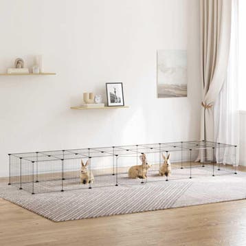 vidaXL Huisdierenkooi met deur 36 panelen 280x70x35 cm staal, Verzenden, Nieuw