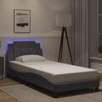 vidaXL Bedframe met LED zonder matras Zadar grijs 100x200, Verzenden, Nieuw
