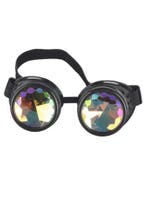 Goggles Steampunk Bril Zwart Montuur Caleidoscoop Glazen Zwa, Ophalen of Verzenden, Nieuw