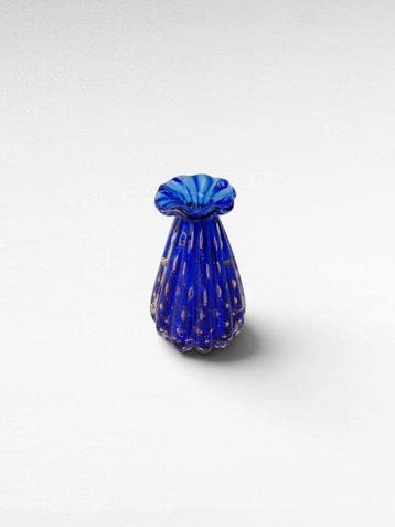 Vaas - Muranoglas - Vaas met bubbels van 24-karaats goud