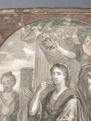 French school (XVIII) - Allegorie de la Justice Prudence, Antiek en Kunst