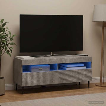 vidaXL LED tv-meubel Betongrijs Bewerkt hout, Verzenden, Nieuw