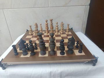 Schaakspel - estilo regencia años 70 - Hout