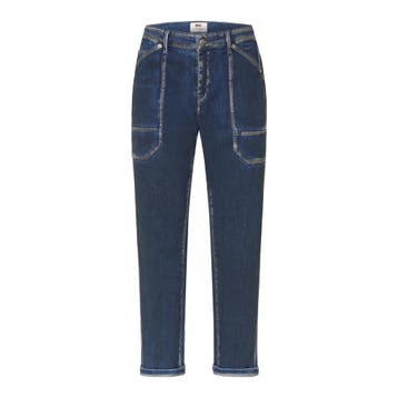 MAC • blauwe Iowa baggy jeans coated • 36, Verzenden