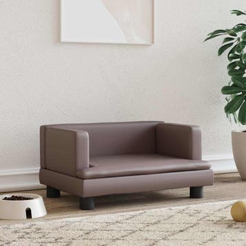 vidaXL Hondenmand 60x40x30 cm kunstleer bruin, Verzenden