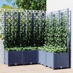 vidaXL Plantenbak met latwerk 120x120x136 cm polypropeen, Verzenden, Nieuw
