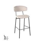 Barkruk Zack | Naturel | Boucle | Hoog | 2 stuks LABEL51, Verzenden, Nieuw in verpakking