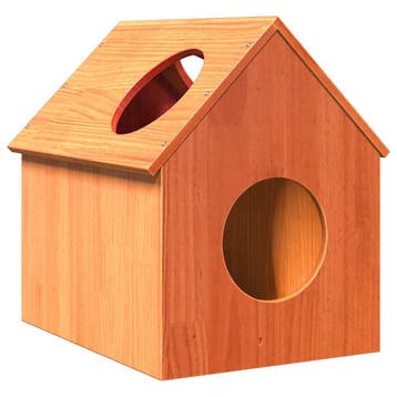 vidaXL Kattenhuis 41x50x50 cm massief grenenhout wasbruin, Dieren en Toebehoren, Verzenden, Nieuw