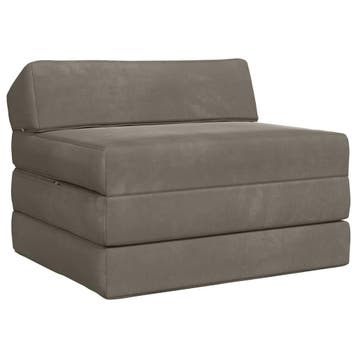 vidaXL Vouwbare Sofa Bed Lichtgrijs 200 x 70 x 10 cm Fluweel, Huis en Inrichting, Zetels | Zetels, Verzenden, Nieuw