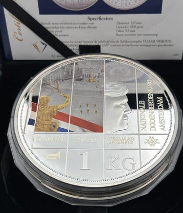 Pays-Bas. 1 Kilo Herdenkingsmunt 2020 4 Mei