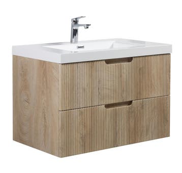 Badkamermeubel Set Thermis 80cm Licht Eiken Badmeubel, Verzenden, Nieuw