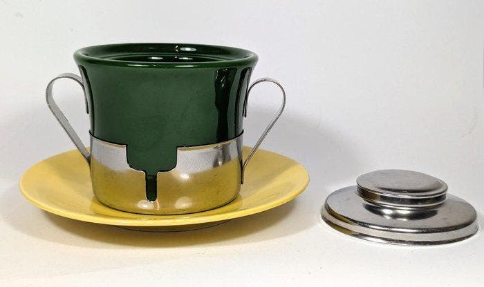 Kop en schotel (13) - Keramiek, Staal - Set vintage, Antiek en Kunst, Curiosa en Brocante