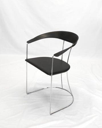 Chaise - Acier, Chrome, Cuir synthétique - Un ensemble de