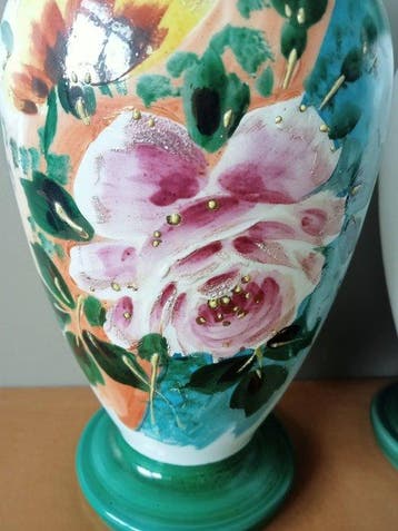 Vase (2) - Verre - Ensemble de vases opalins français
