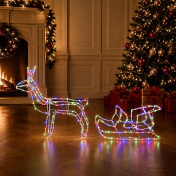 vidaXL Hert en slee kerstdecoratie LOVIISA 240 LEDs, Diversen, Verzenden, Nieuw