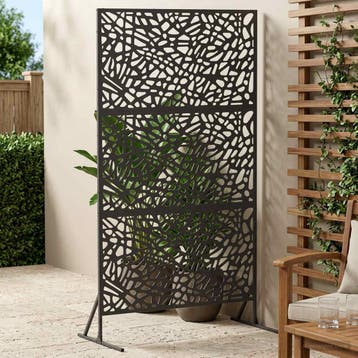 vidaXL Privacyscherm 100 x 50 x 180 cm Staal Zwart, Verzenden