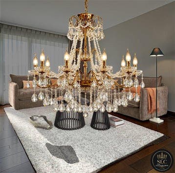 SLC Illumina - MG - Kroonluchter - IJzer, Kristal - Model