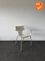 Design Vergaderstoel ACTA - Wit kunststof - Zilvergrijs onde, Vergader- of Presentatieruimte, Ophalen of Verzenden, Gebruikt, Stoel