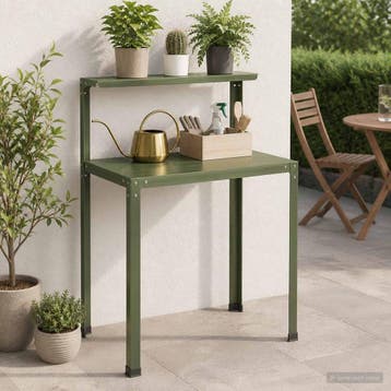 vidaXL Planttafel 60 x 50 x 104 cm Gepoedercoat staal, Tuin en Terras, Hand-tuingereedschap, Verzenden, Nieuw