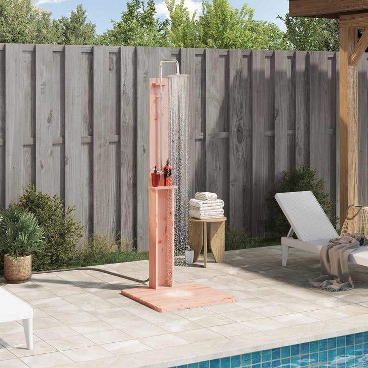 vidaXL Buitendouche Naturel 75 x 76 x 217 cm Massief Douglas, Jardin & Terrasse, Piscines, Envoi