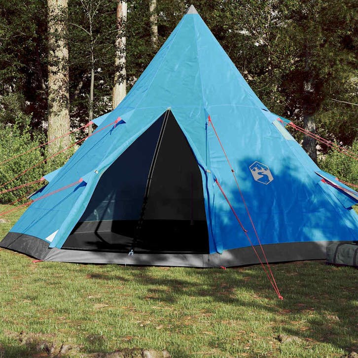 vidaXL Tipitent 4-persoons waterdicht blauw, Caravans en Kamperen, Tenten, Nieuw, Verzenden