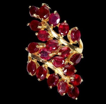 Zonder minimumprijs - Ring 14K geelgoud verguld 925 sterling, Nieuw