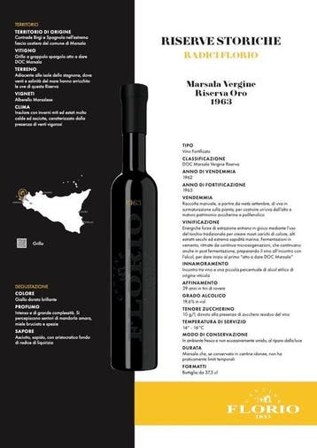 1963 Florio Riserva Storica Marsala Superiore V.L.Q.P.R.D. -, Nieuw