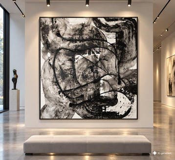 Timo Wedell - Black and White Tempest - XXL - Abstract Klein