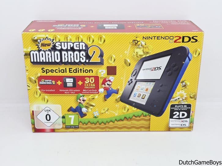 Nintendo 2DS - Console - Black / Blue - New Super Mario Bros, Games en Spelcomputers, Spelcomputers | Nintendo 2DS en 3DS, Gebruikt