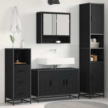 vidaXL Badkamermeubel Set 3 st Oud Hout 90 x 33 x 60 cm, Verzenden, Nieuw