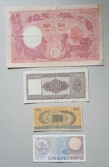 Italië. - 4 Banknotes - Various Dates (Zonder minimumprijs)