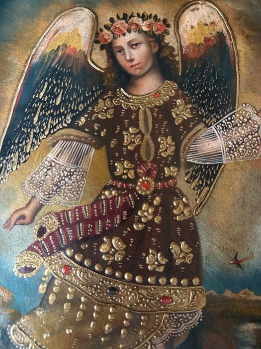 Cuzco Painting Peruvian School (Middle XX) - Saint Raphael, Antiquités & Art, Art | Art non-occidental