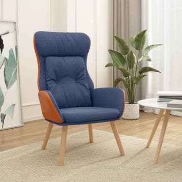 vidaXL Relaxstoel stof en PVC blauw, Verzenden, Nieuw