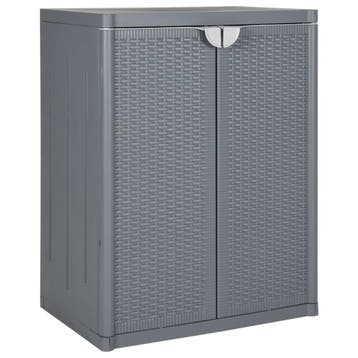 vidaXL Tuinkast 65x45x88 cm polypropeen rattan grijs, Verzenden, Nieuw
