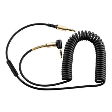 Gekrulde 3.5mm AUX Kabel Verguld Spiraal Audio Jack 2 Meter, Verzenden, Nieuw
