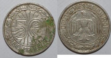 Allemagne Duitsland Km 49 50 Reichspfennig 1931 J Hamburg..., Postzegels en Munten, Munten | Europa | Niet-Euromunten, Verzenden