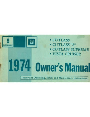 1974 OLDSMOBILE CUTLASS | VISTA CRUISER INSTRUCTIEBOEKJE, Autos : Divers, Modes d'emploi & Notices d'utilisation