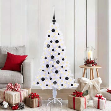 vidaXL Kunstkerstboom met 150 LED Wit 150 cm PVC en Staal, Verzenden, Nieuw