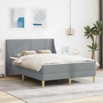 vidaXL Bedframe met matras Lichtgrijs 140 x 200 cm Polyester, Huis en Inrichting, Slaapkamer | Matrassen en Bedbodems, Verzenden