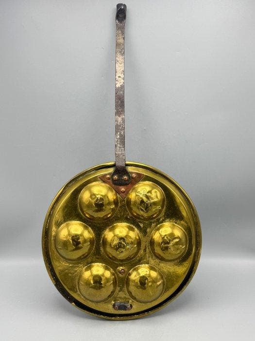 Poêle - Cuivre, Fer - Poêle antique evenveeltjespan, Antiquités & Art, Curiosités & Brocante