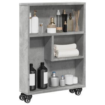 vidaXL Opbergtrolley smal 48x13x68 cm bewerkt hout, Verzenden, Nieuw