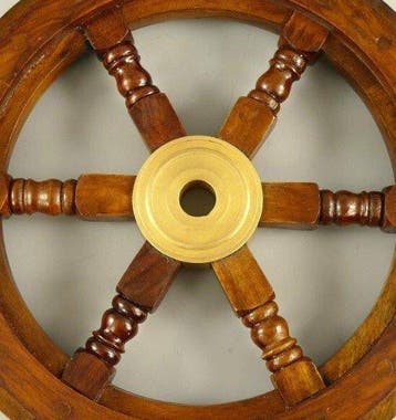 Decorative ship’s wheel - Bois, Laiton - Belle roue