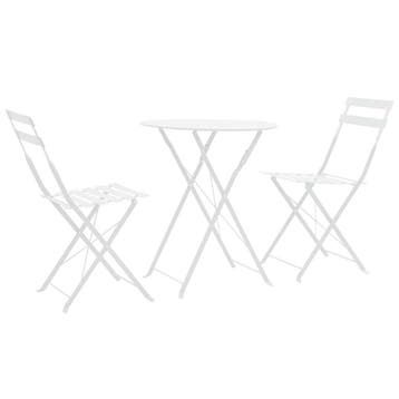 vidaXL 3-delige Bistroset staal wit, Verzenden