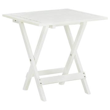 vidaXL Bistrotafel 46x46x47 cm massief acaciahout wit, Tuin en Terras, Verzenden, Nieuw